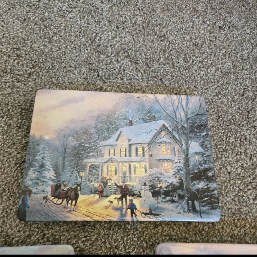 Victorian Christmas by Thomas Kinkade. Plates Set Of 3